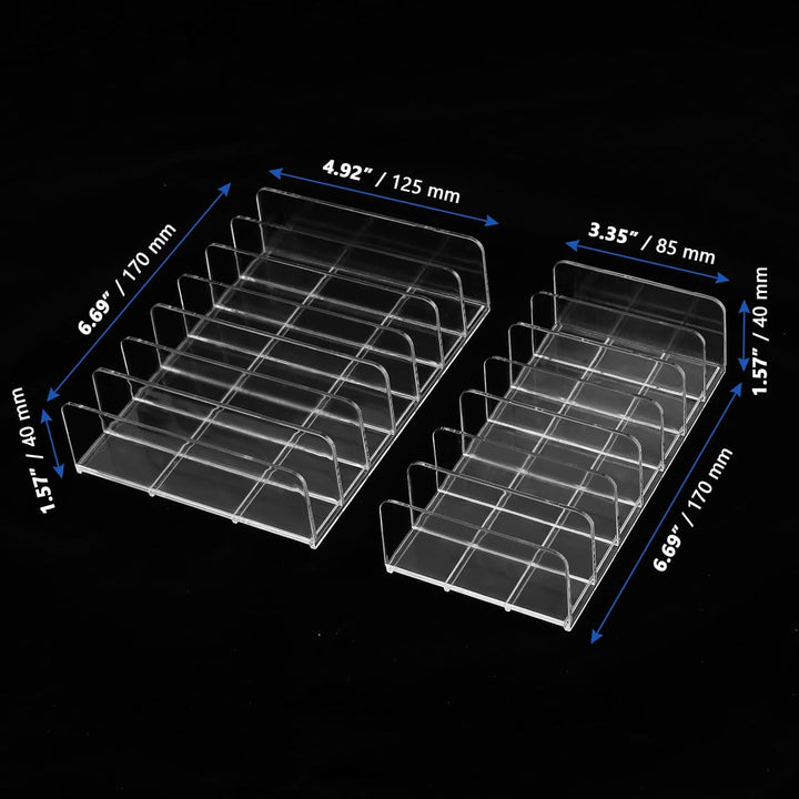 8 Stück Lidschatten Organizer, 2 Grössen Acryl Make Up Palette Organizer mit 7 Fächern, Lidschatten