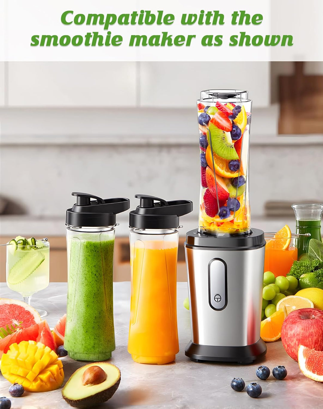 Smoothie Flaschen, Mixer Smoothie Maker Trinkflasche/Tritan flasche/Wasserflasche 600ml BPA-frei für