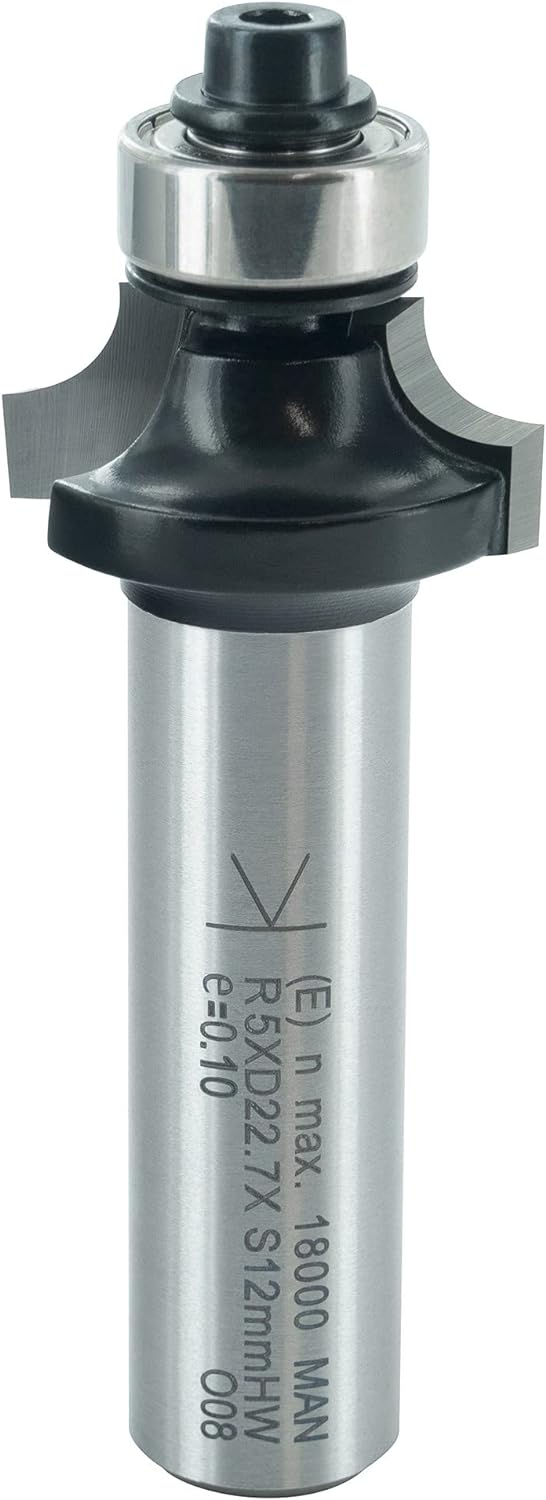 ENT 14366 Abrundfräser HW, Schaft (S) 12 mm, Durchmesser (D) 22,7 mm, NL 9,5 mm, R 5 mm, SL 40 mm, m