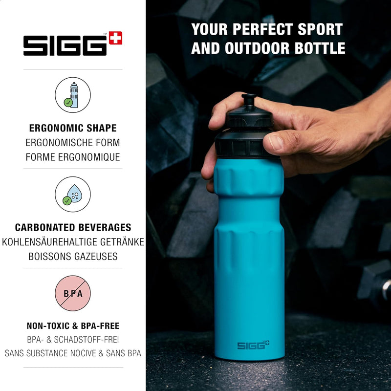 SIGG - Alu Sport Trinkflasche - WMB Sports - Mit 3-Stufen-Sportverschluss - Klimaneutral Zertifizier