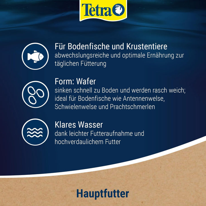 Tetra Wafer Mix - Fischfutter für alle Bodenfische (z.B. Welse) und Krebse, für gesundes Wachstum un