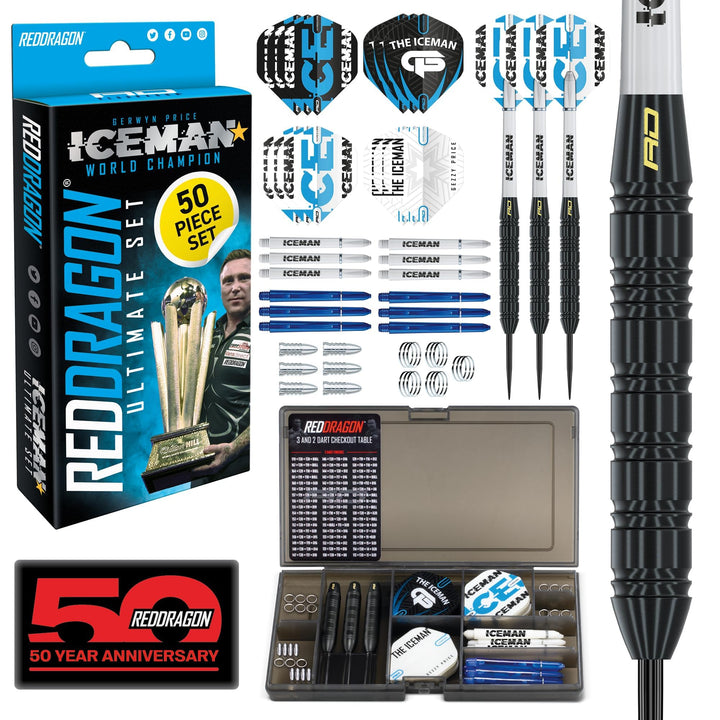 RED DRAGON Gerwyn Price Iceman Brass Steel Tip Darts Sets (Dartpfeile) Ultimate Darts Set, Ultimate