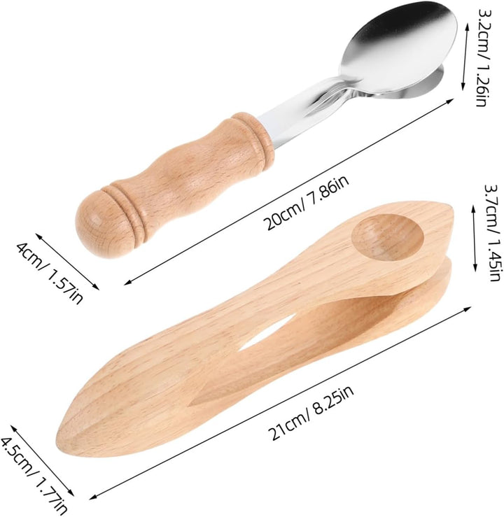 UPKOCH Musiklöffel Satz Aus Holz Und Metall Traditionelles Perkussionsinstrument Für Kinder Ergonomi