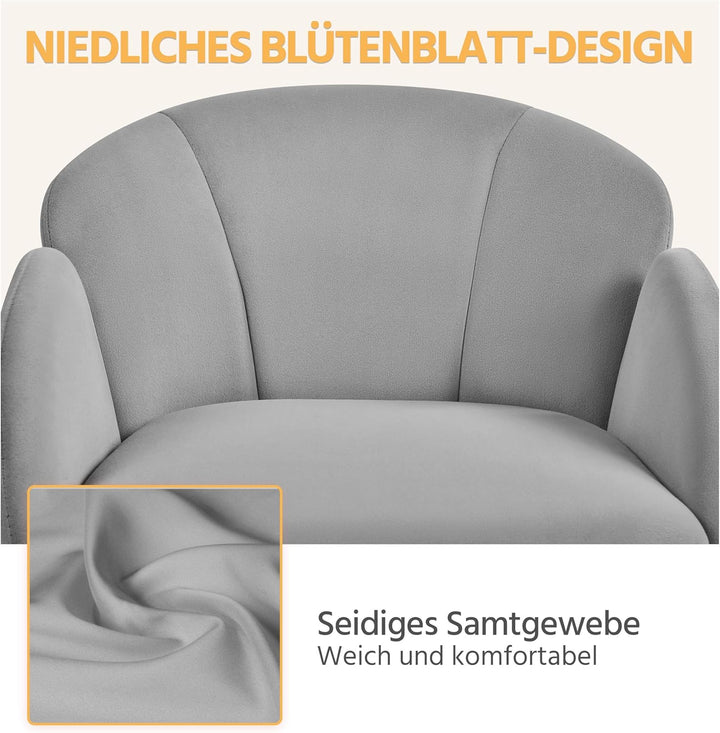 Yaheetech Bürostuhl aus Samt, Schreibtischstuhl Ergonomisch bis 136 kg Belastbar, Drehstuhl Höhenver