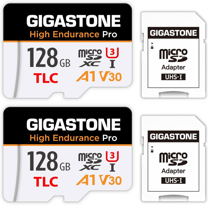 GIGASTONE 128 GB Micro-SD-Karte 2er-Pack, hohe Ausdauer Pro Series Geschwindigkeit bis zu 100 MB/s,