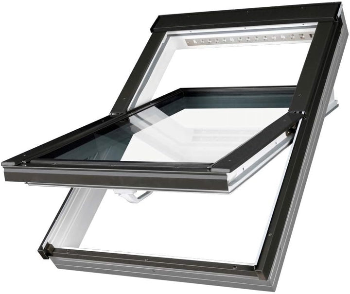 Fakro Sparpaket Dachfenster PTP-V U3 mit Solar Rollladen ARZ Solar und Eindeckrahmen (66 x 118, Eind