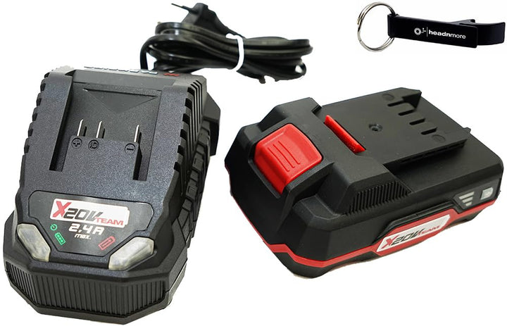 HEADNMORE® Bundle - Parkside® 20V Akkuset 2Ah Akku 2 Ah PAP20 B1 + Ladegerät PLG20 C1 + HEADNMORE® S