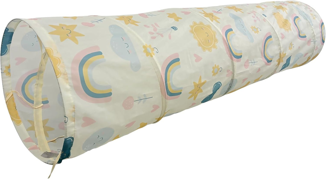 Relaxdays Spieltunnel Regenbogen, farbenfroher Krabbeltunnel, Kinder, BxD: 180 x 45 cm, Pop-up Tunne