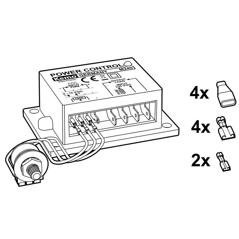 Kemo M240 Leistungsregler multifunktional 230 V/AC, 10 A. Für Motoren, Lampen, dimmbare LEDs usw. Üb