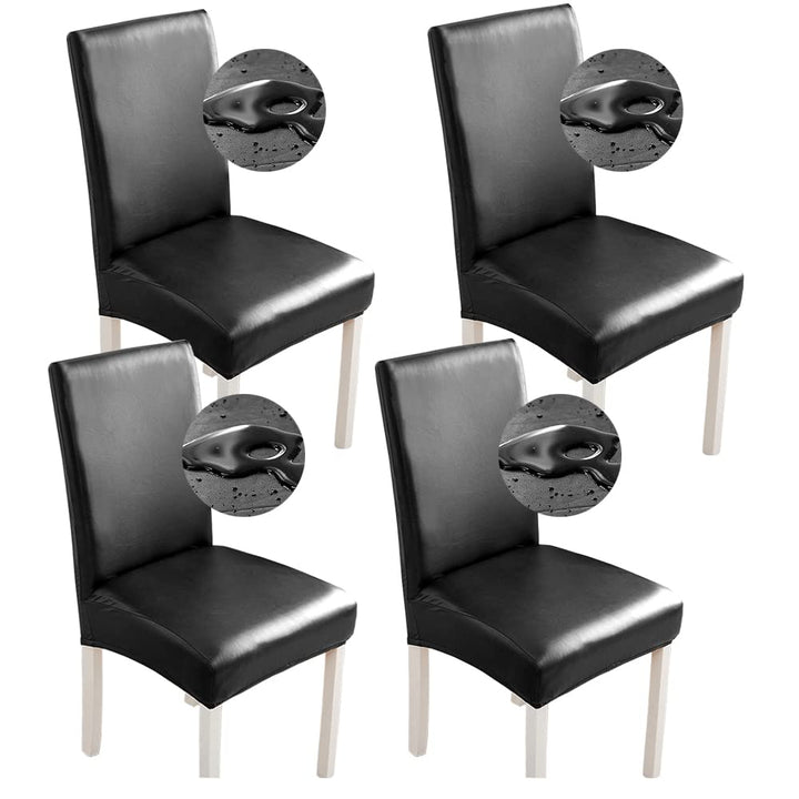 Bestenrose Stuhlhussen 6er/4er PU Leder Stuhlbezug wasserdichte Stretch Esszimmer Stuhlüberzug Stret