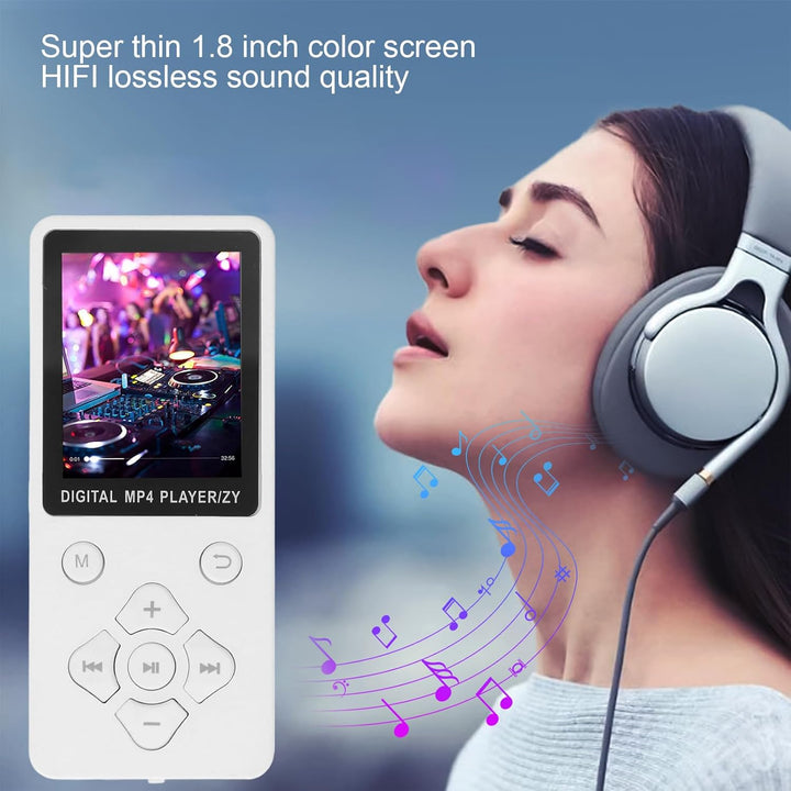MP3-Player mit Bluetooth, HiFi-Sound, 1,8-Zoll-Bildschirm, Tragbarer Musik-Player, Digitaler Audio-P