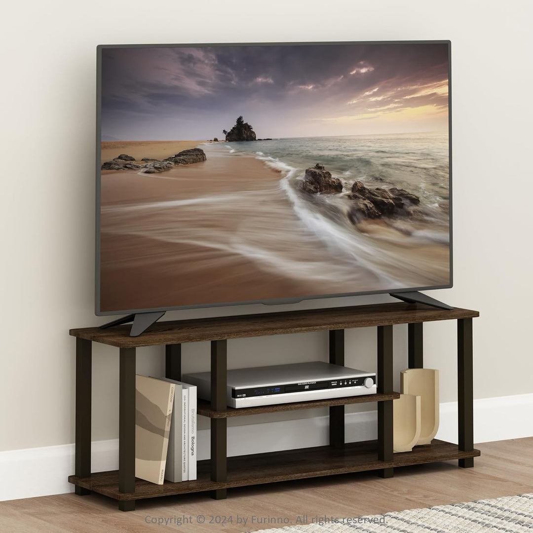 Furinno Entertainment/TV-Regal mit unterschiedlichen Ablageflächen, Walnuss/Braun, 29.72 x 111.25 x
