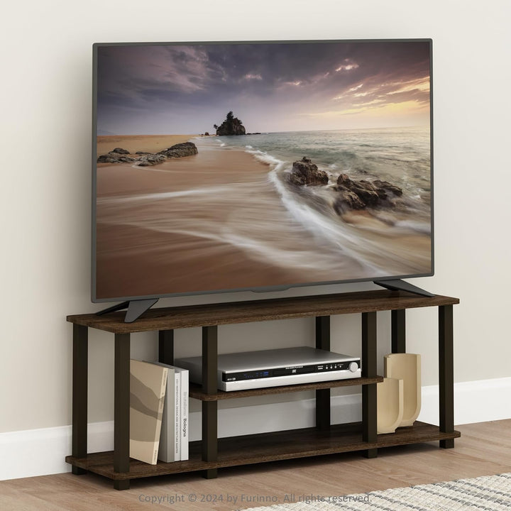 Furinno Entertainment/TV-Regal mit unterschiedlichen Ablageflächen, Walnuss/Braun, 29.72 x 111.25 x