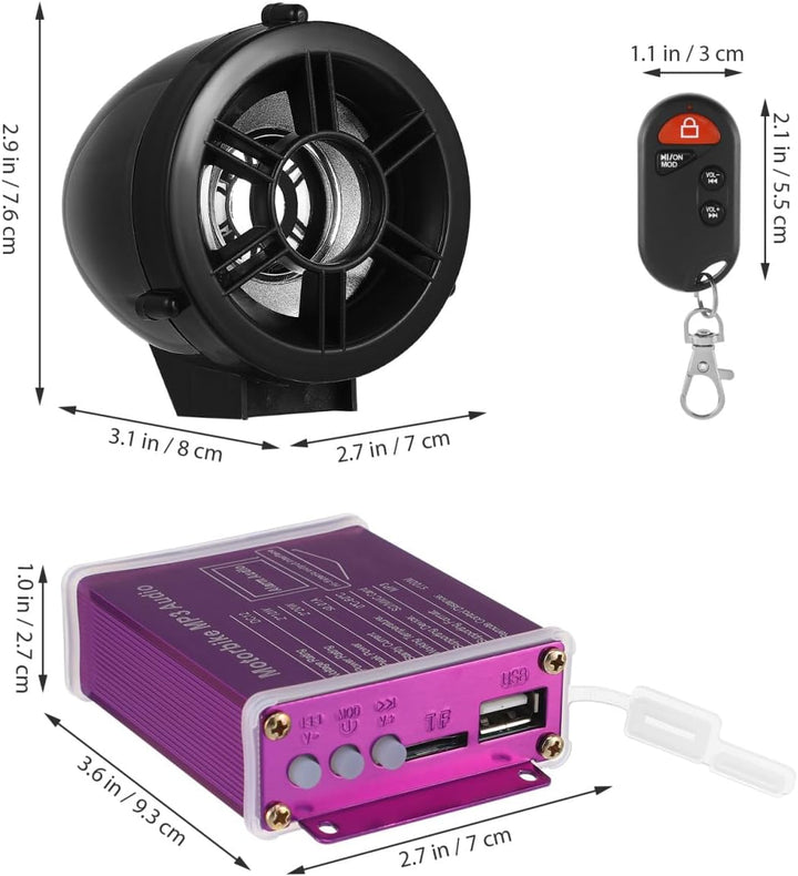 OUNONA Motorrad Lautsprecher 2.76 Zoll Wasserdichtes Stereo Audio System Für Freisprecheinrichtung U