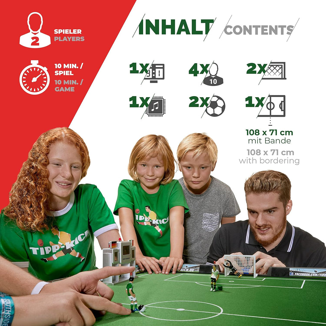 TIPP-KICK Spiel Super Cup Suisse Tischfussball-Set - Fussball-Spiel mit extra-grossem Spielfeld inkl
