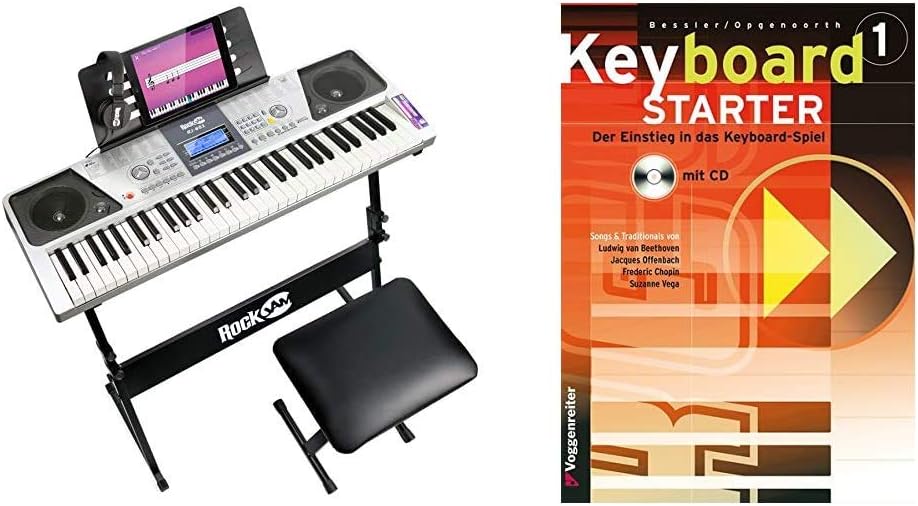 RockJam 61 Tastatur Klaviersatz 61 Schlüssel-Digital-Piano Keyboardbank Keyboardständer & Keyboard-S