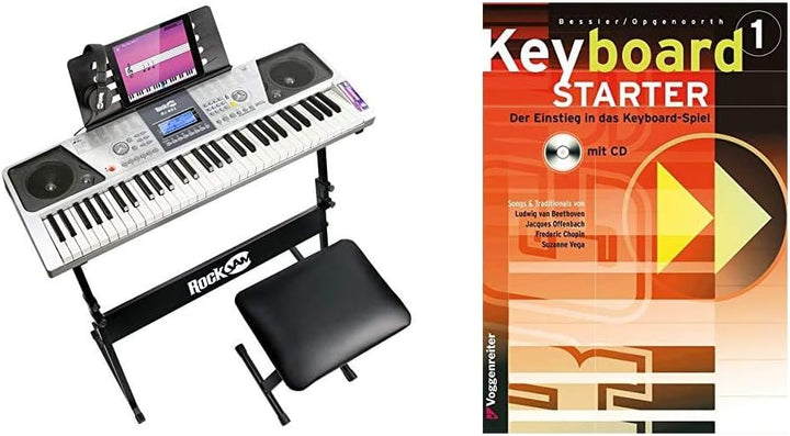 RockJam 61 Tastatur Klaviersatz 61 Schlüssel-Digital-Piano Keyboardbank Keyboardständer & Keyboard-S