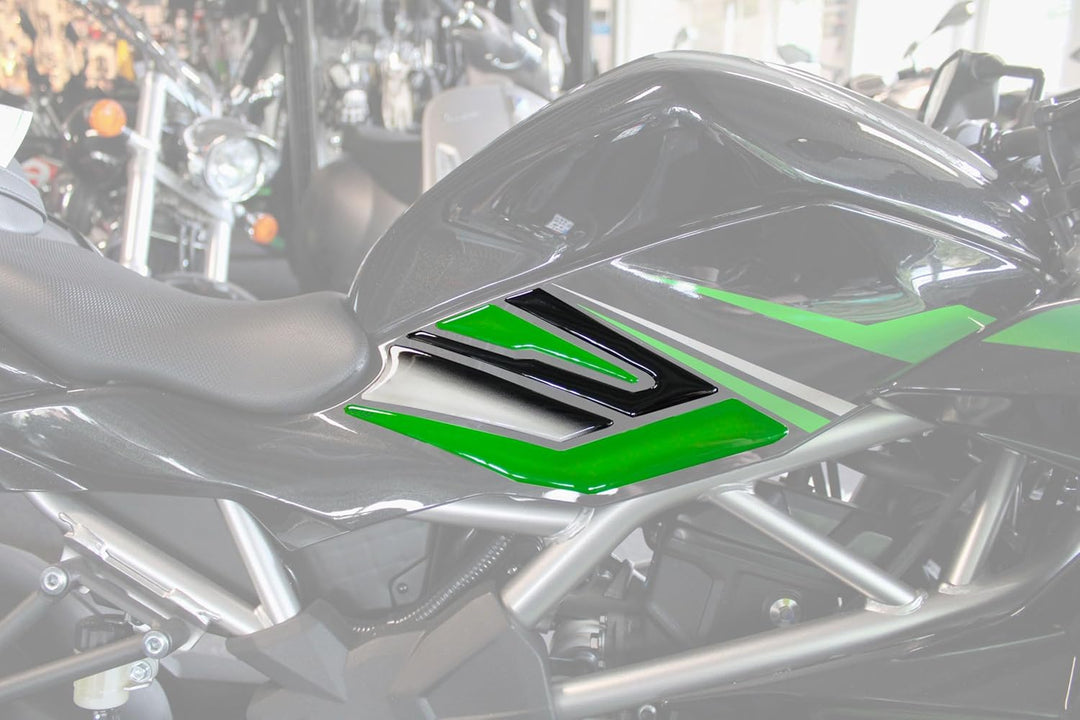 Tankpad Seitentank Pad Tankschutz Grün kompatibel für Kawasaki Z125 X801400VA Kniepad - 1, Kniepad -