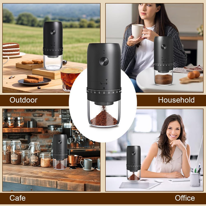 Elektrische Kaffeemühle, Tragbare Kaffeemühle mit 40 Mahleinstellungen, USB Wiederaufladbare Elektri