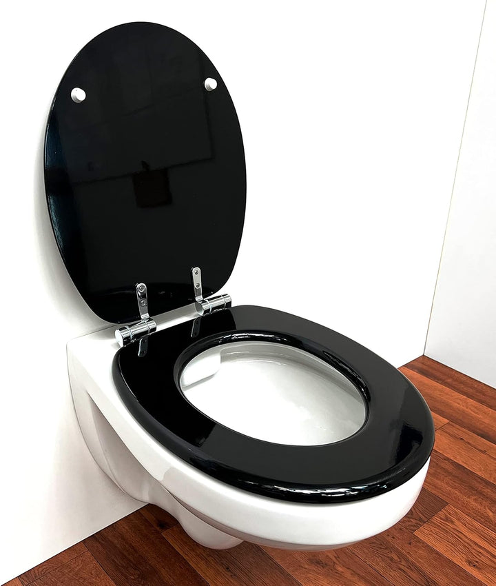 ADOB, Holzkern WC Sitz Klobrille Schuppen Farbe Schwarz, Absenkautomatik, 32607, Schuppen