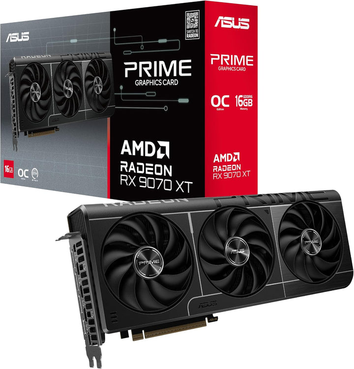 ASUS Prime Radeon RX 9070 XT OC Edition 16GB GDDR6 Gaming Grafikkarte (AMD Radeon Radeon RX9070XT, P