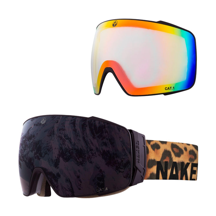 NAKED Optics® Skibrille Snowboard Brille für Damen und Herren - Verspiegelt mit Magnet-Wechselsystem