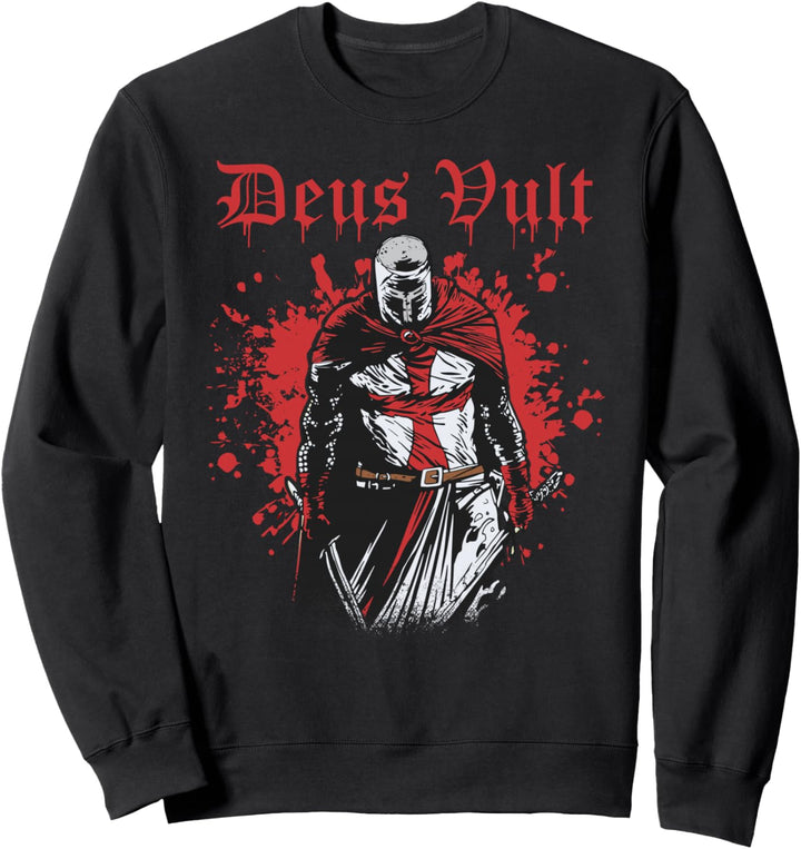 Deus Vult Kreuzritter Tempelritter Mittelalter Sweatshirt