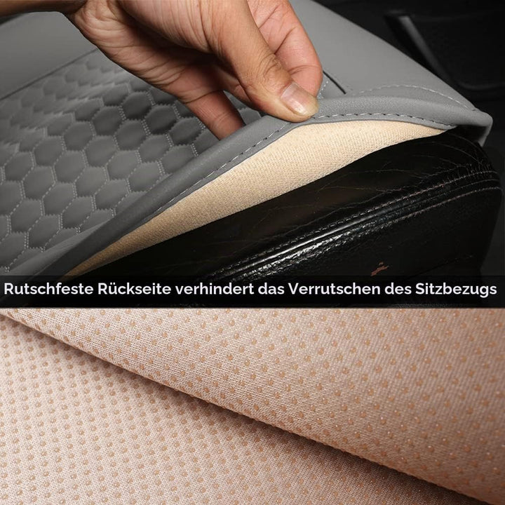 Black Panther Sitzauflage Auto, PU-Leder Autositzbezüge Vordersitze, mit Kopfstützenabdeckung, Fit 9