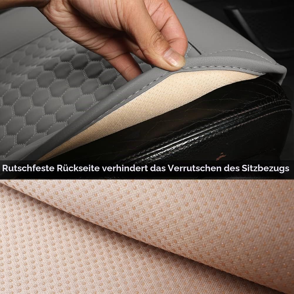 Black Panther Sitzauflage Auto, PU-Leder Autositzbezüge Vordersitze, mit Kopfstützenabdeckung, Fit 9
