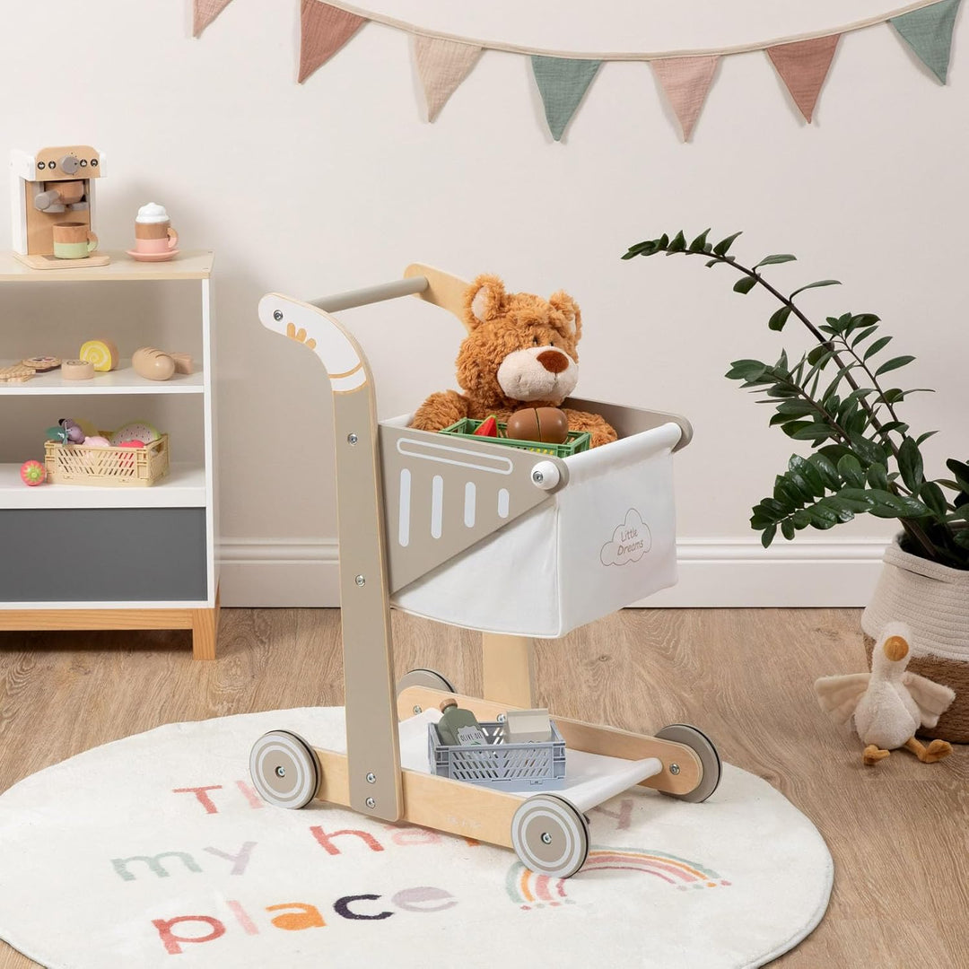 Einkaufswagen SHOPPY aus Holz für Kinder (Schlamm), Schlamm