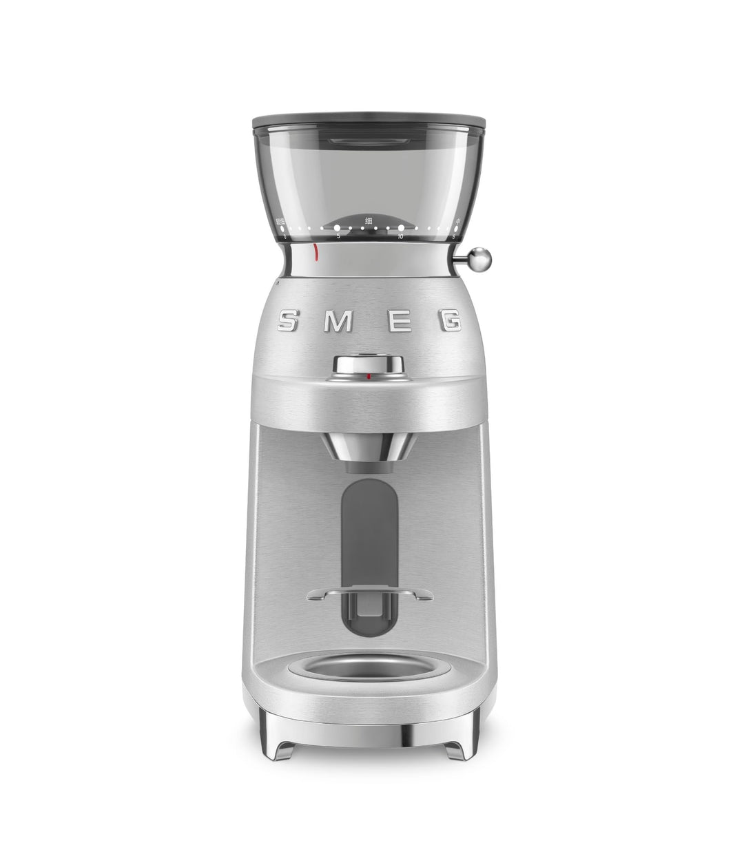 Smeg, Kaffeemühle CGF02SSEU, konisches Edelstahlmahlwerk, 50 Mahlgrad Einstellungen, 240 g Kaffeeboh
