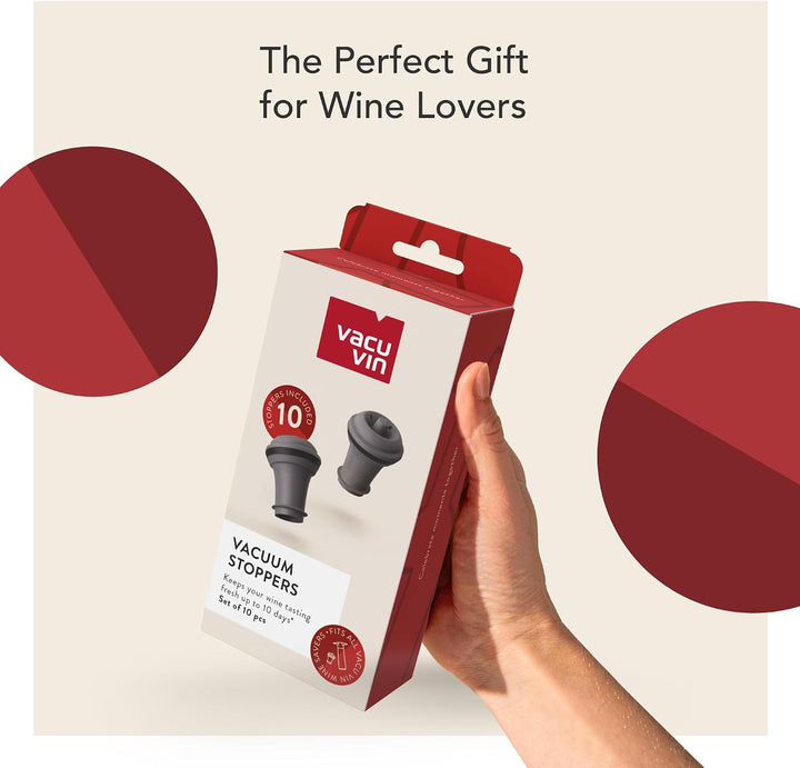 Vacu Vin Wine Saver Vakuumstopfen für Weinflaschen, hält Wein bis zu einer Woche frisch mit luftdich