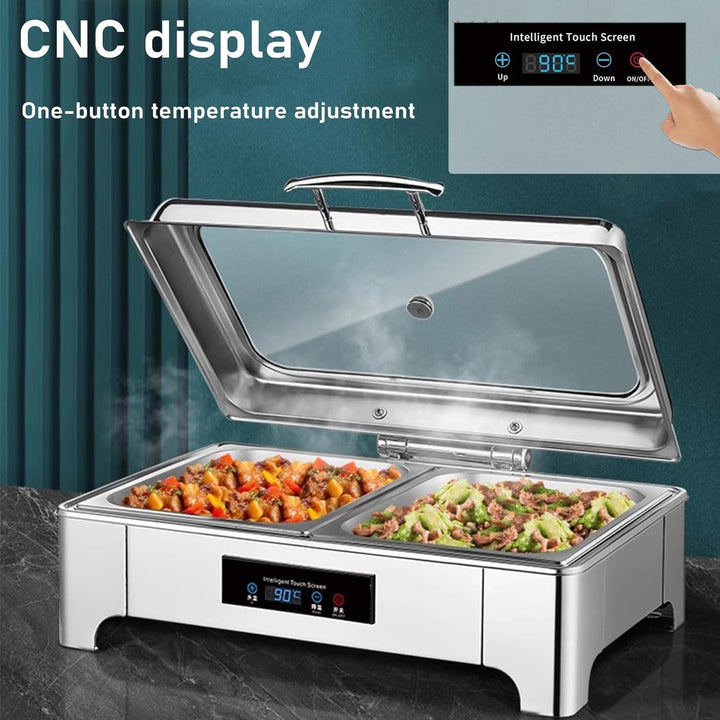 9L Chafing Dish Elektrisch, Speisenwärmer Elektrisch Gastro, Kommerziell Wärmebehälter für Essen mit