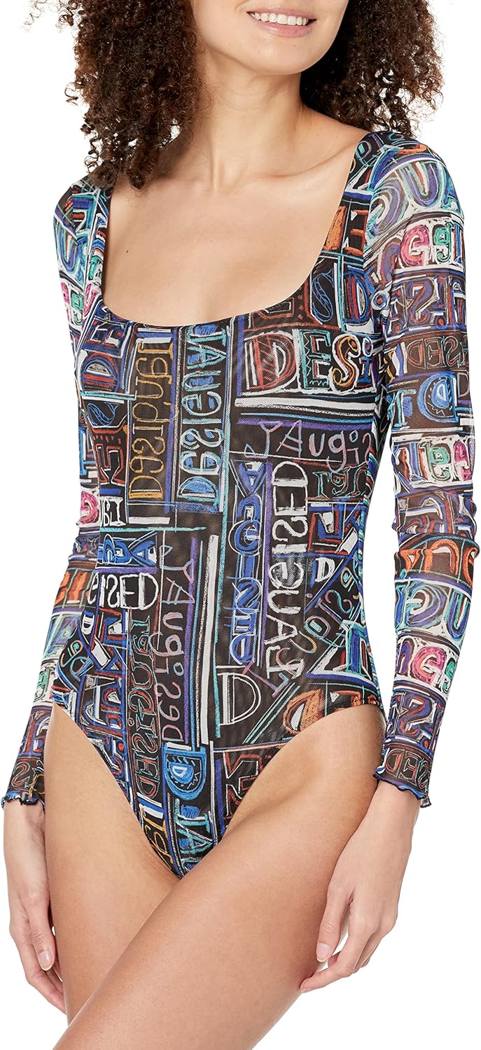 Desigual Damen Blouse XXL Schwarz, XXL Schwarz