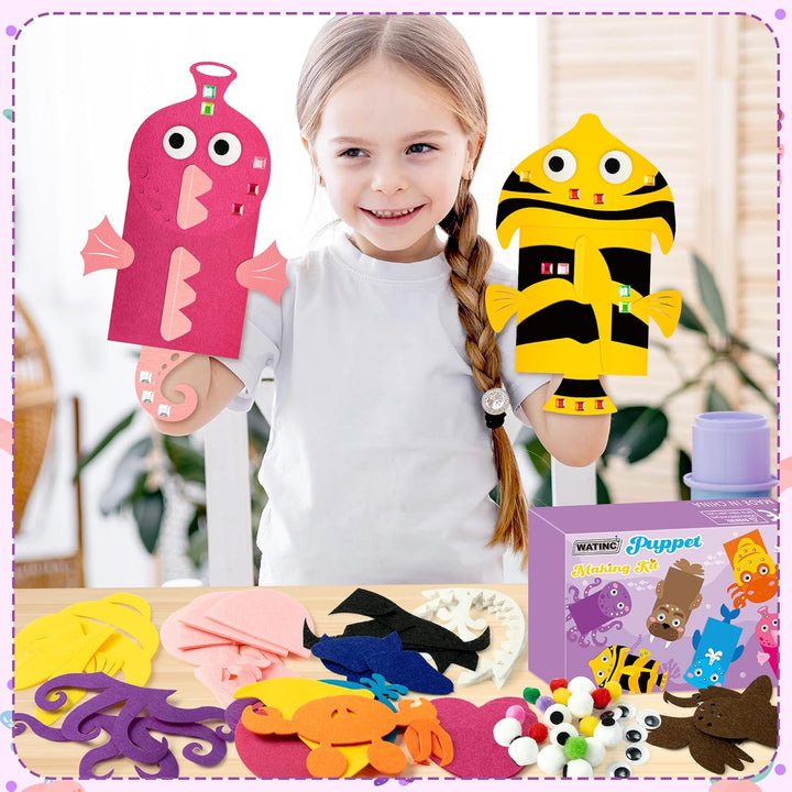 WATINC Felt Handpuppe DIY Art Craft Set 6 Stück Puppentheater Kreatives DIY-Set zum Selbermachen für