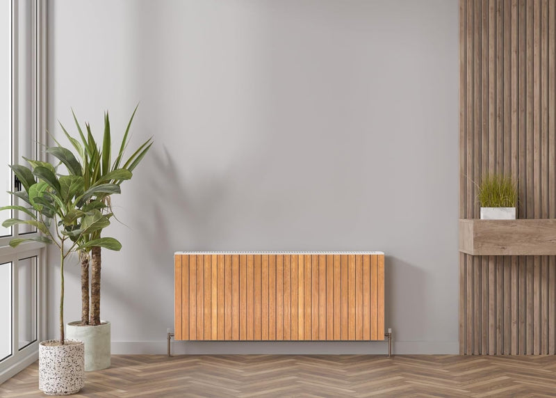 HUBDECO Magnetische Heizkörperverkleidung - 120x60 cm - Magnet Heizkörperabdeckung - Motiv Terrassen