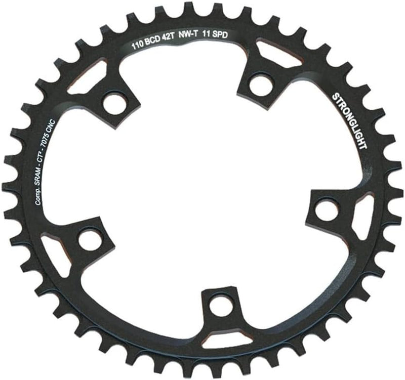 Stronglight Unisex – Erwachsene Gravel Kettenblat, schwarz, 1size