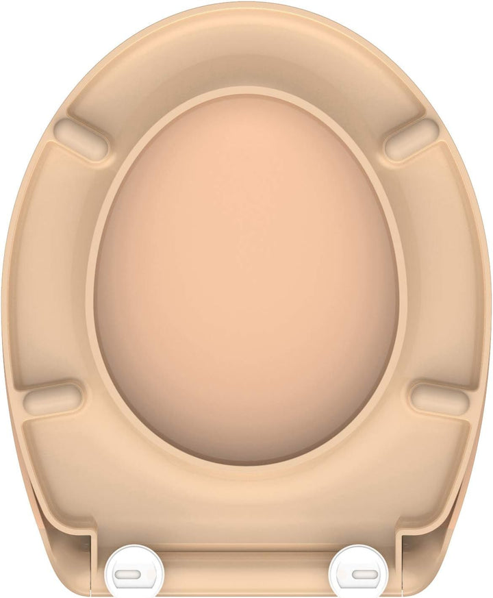 SCHÜTTE WC-Sitz Duroplast BEIGE, Toilettensitz mit Absenkautomatik und Schnellverschluss für die ein