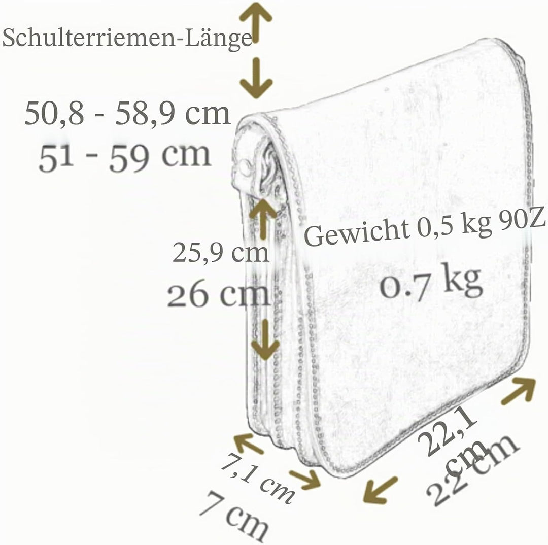 Time Resistance Schultertasche aus Leder Herren - Messenger Bags - Umhängetasche Herren - Elegante L