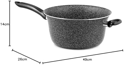 Home Kochkessel Antihaft mit Griff, Stein, Schwarz/Silber, 26 cm