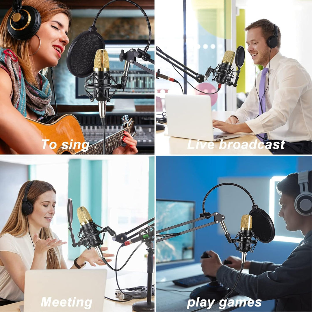 Koolertron Universal-Mikrofonspinne, für Kondensator-Mikrofone 50 mm schwarz, Schwarz