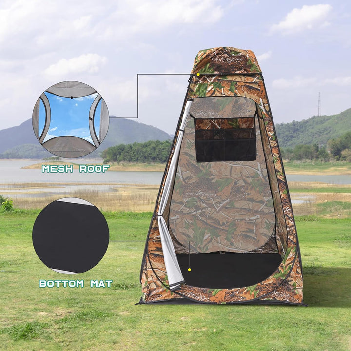 BRIAN & DANY Duschzelt Camping, Pop Up Toilettenzelt, Tragbares Umkleidezelt mit Regenschutz und Fen