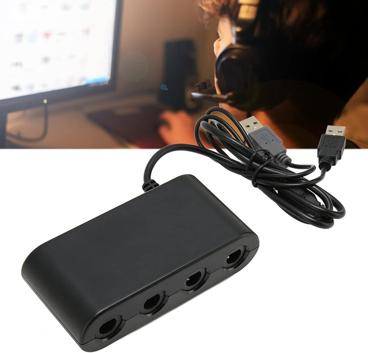 GC Adapter für Switch für Wii U-PC, Tragbarer 3-in-1-GC-Controller-Adapter, 4 Ports, Game-Controller