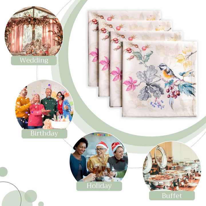 Maison d' Hermine Stoffservietten 4er Set aus 100 % Baumwolle Wiederverwendbare Stoffservietten Weih