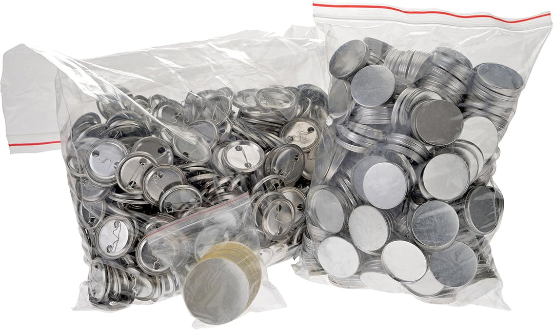 Buttonrohlinge 38mm (500 Stück) für Badgematic Buttonmaschine mit Sicherheitsnadel, 500