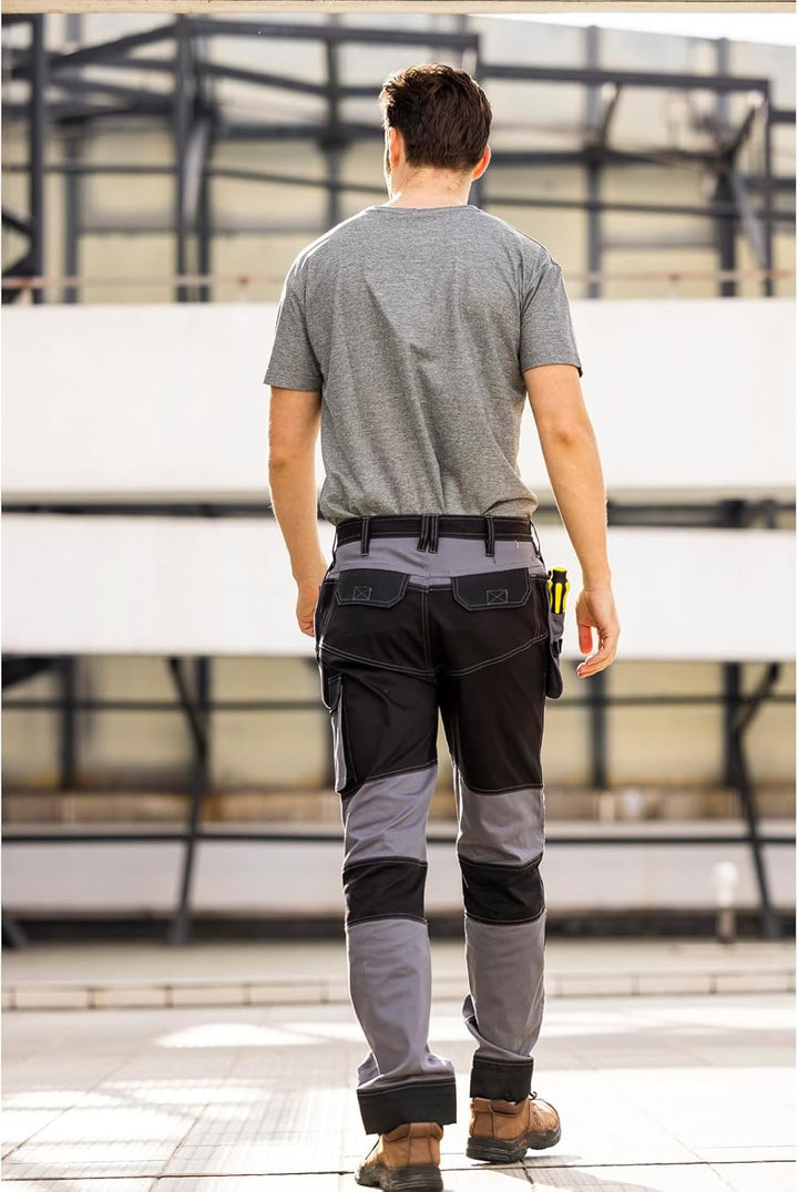 WORK IDEA Arbeitshosen männer, Hose mit multifunktionalen Taschen, Hose mit abnehmbaren Flugtaschen,