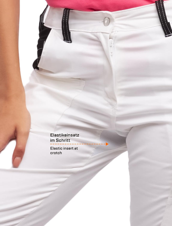 strongAnt Damen Arbeitsshorts Stretch Kurze Arbeitshose mit Cargo Taschen Outdoor 40 Weiss / Strong