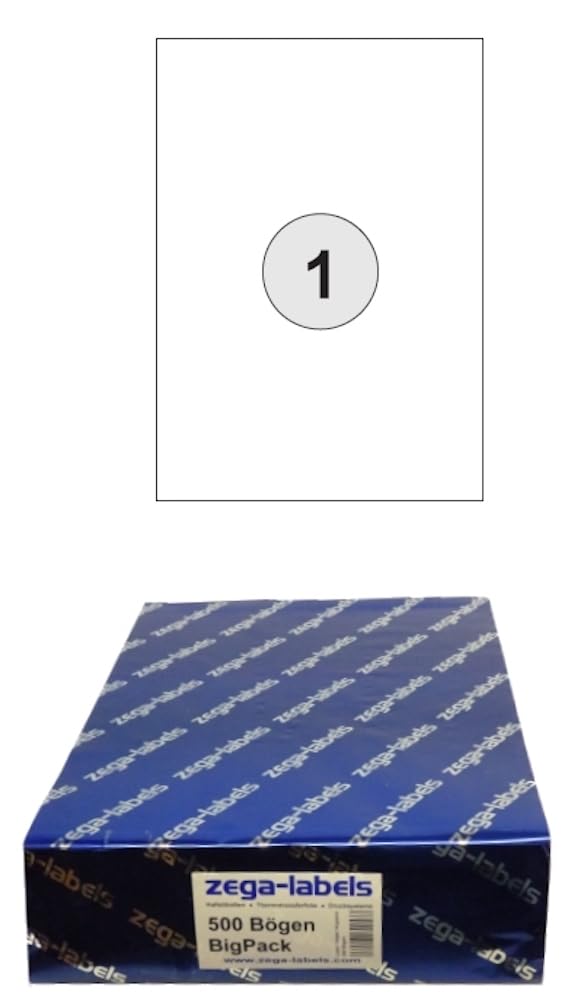 2.000 Etiketten 105 x 148 mm selbstklebend einzeln = DIN A6 Bögen (1x1 Etikett DIN A6) - 2.000 Blatt