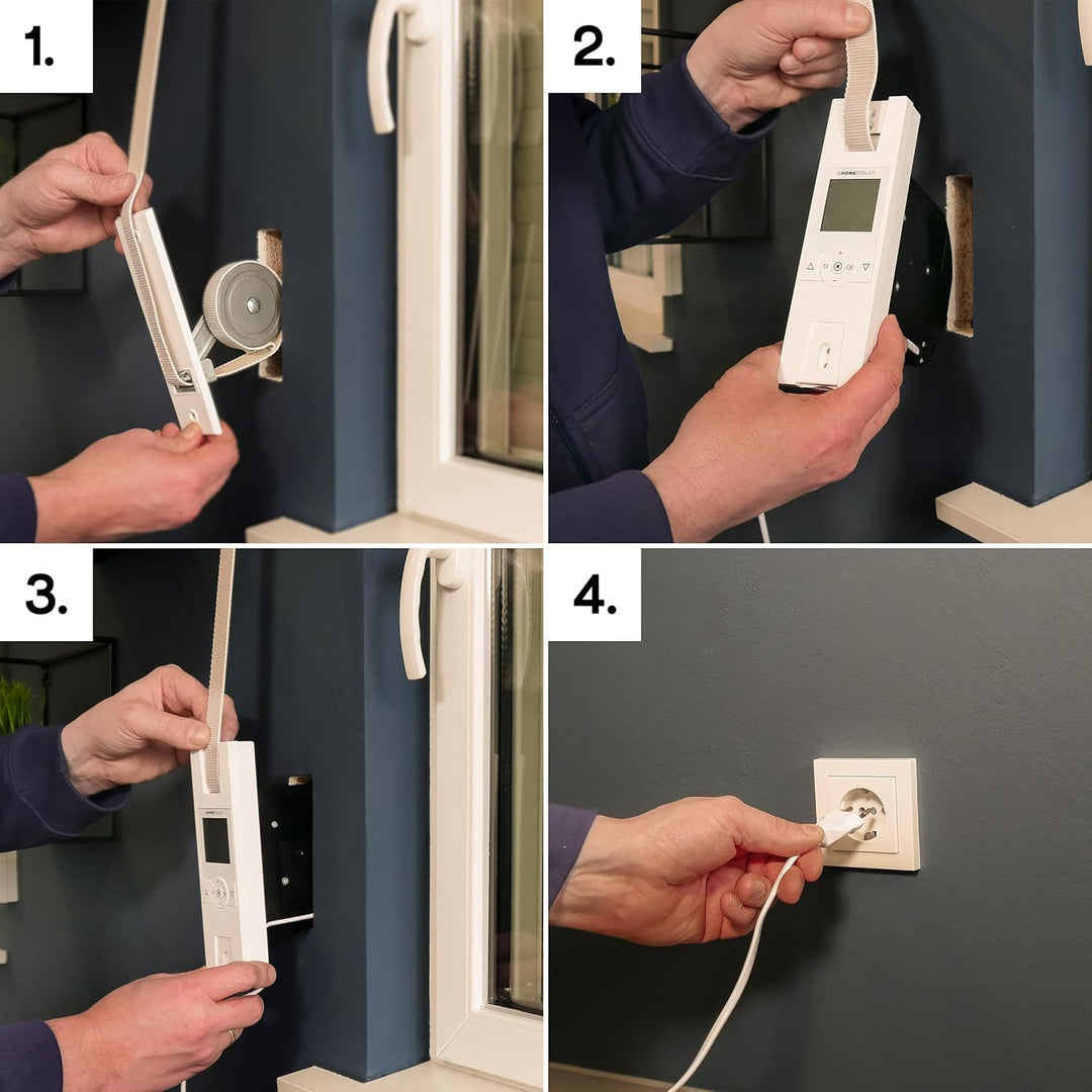 HOMEPILOT - Gurtwickler RolloTron Premium Smart | Elektrischer Gurtwickler mit Display zur bequemen