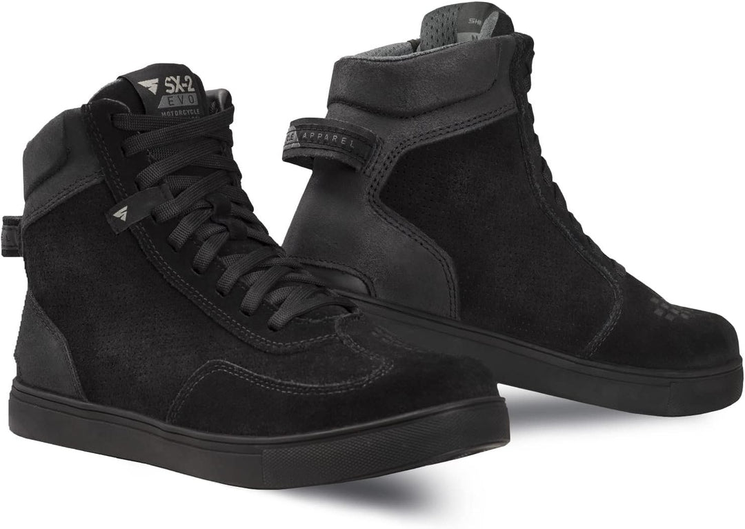 SHIMA SX-2 EVO Motorradschuhe für Herren - Atmungsaktiv, Verstärkte Leder Biker Motorradstiefel Männ